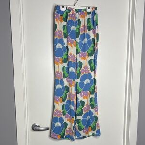 Zara Colorful Floral Boot Cut Pants